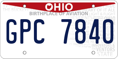 OH license plate GPC7840
