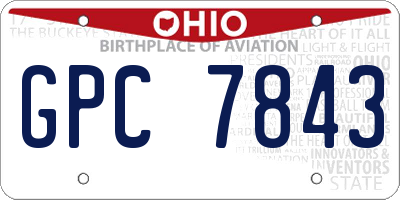 OH license plate GPC7843