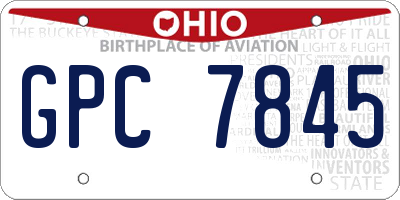 OH license plate GPC7845