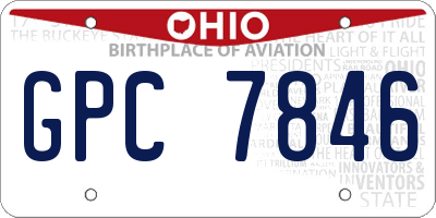 OH license plate GPC7846