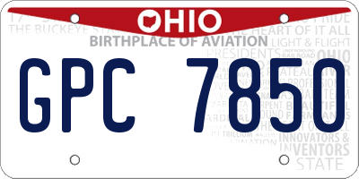 OH license plate GPC7850