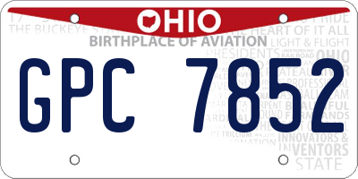 OH license plate GPC7852