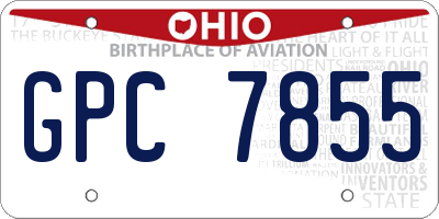 OH license plate GPC7855
