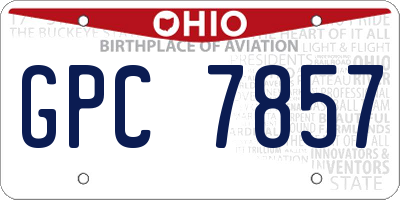 OH license plate GPC7857