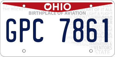 OH license plate GPC7861