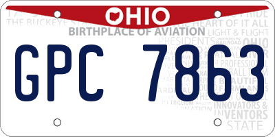 OH license plate GPC7863