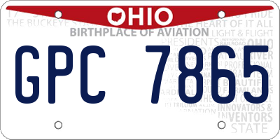 OH license plate GPC7865