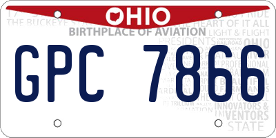 OH license plate GPC7866