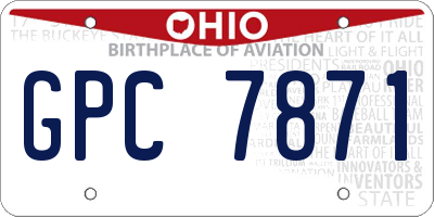 OH license plate GPC7871