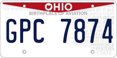 OH license plate GPC7874