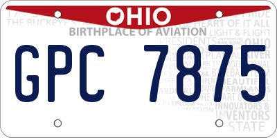 OH license plate GPC7875