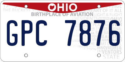 OH license plate GPC7876