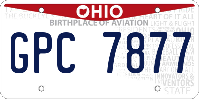 OH license plate GPC7877
