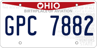 OH license plate GPC7882