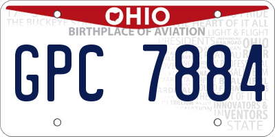 OH license plate GPC7884
