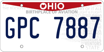 OH license plate GPC7887