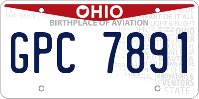 OH license plate GPC7891