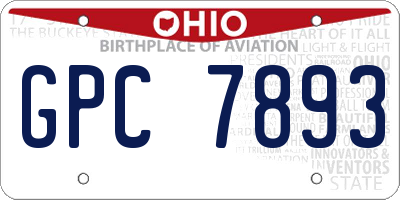 OH license plate GPC7893