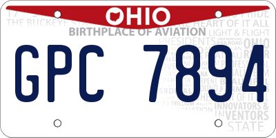 OH license plate GPC7894