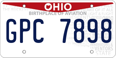 OH license plate GPC7898