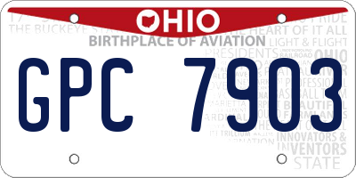 OH license plate GPC7903
