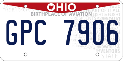 OH license plate GPC7906