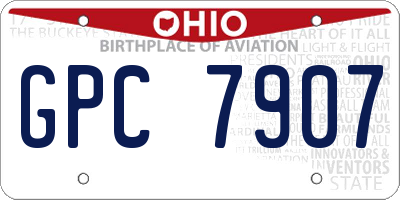 OH license plate GPC7907