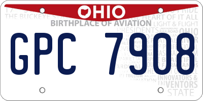OH license plate GPC7908