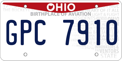 OH license plate GPC7910