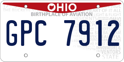 OH license plate GPC7912