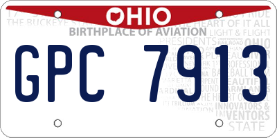 OH license plate GPC7913