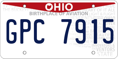 OH license plate GPC7915