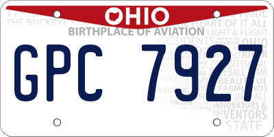 OH license plate GPC7927