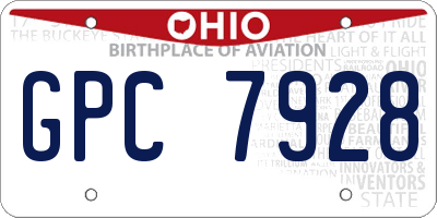 OH license plate GPC7928