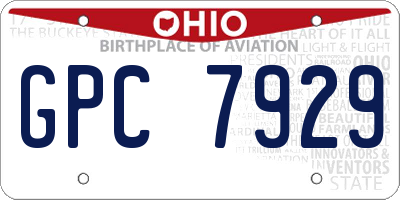 OH license plate GPC7929