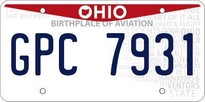OH license plate GPC7931