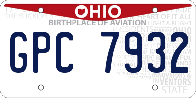 OH license plate GPC7932