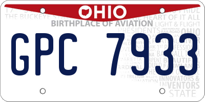 OH license plate GPC7933