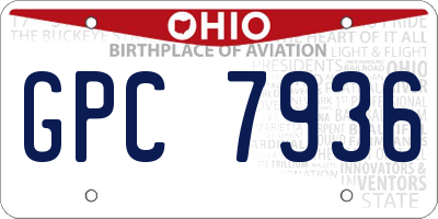 OH license plate GPC7936