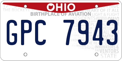 OH license plate GPC7943