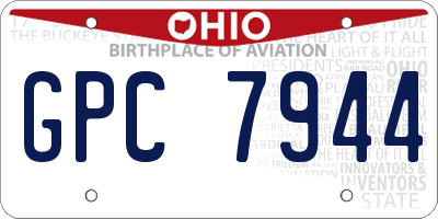 OH license plate GPC7944