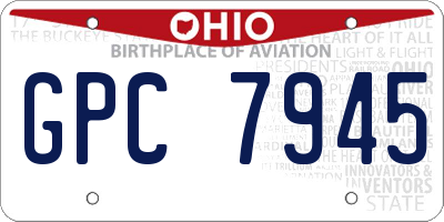 OH license plate GPC7945