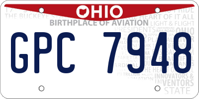 OH license plate GPC7948