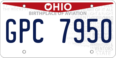 OH license plate GPC7950