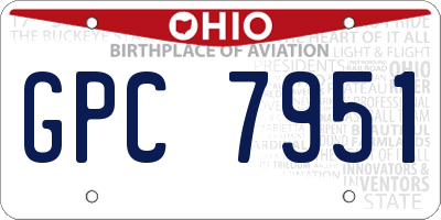 OH license plate GPC7951