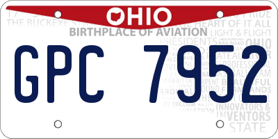 OH license plate GPC7952