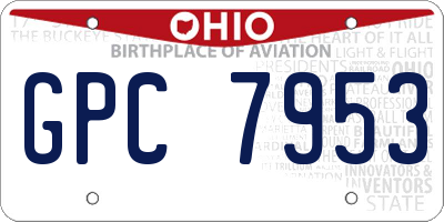 OH license plate GPC7953