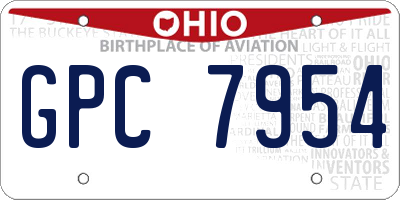OH license plate GPC7954