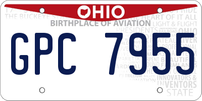 OH license plate GPC7955