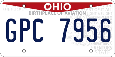 OH license plate GPC7956